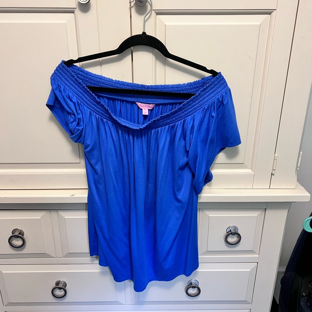 Lilly Pulitzer Royal Blue Off-Shoulder Top